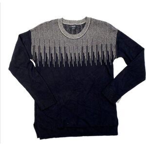 Alfani Sweater Top Small Black Metallic-Sparkle‎